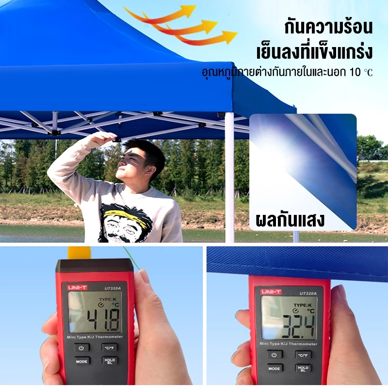 เต็นท์พับได้ 2x2 / 3x3 / 3x6 2000D เต็นท์สนาม เต็นท์จอดรถ thumbnail 5