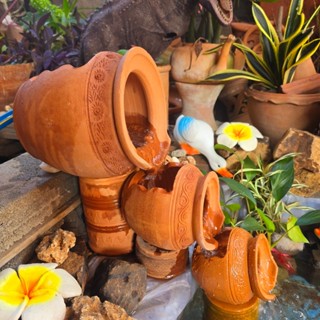 น้ำรินดินเผา น้ำรินทรงเหยือก มี 4 ขนาด (กดตัวเลือก) (แถมสายย…