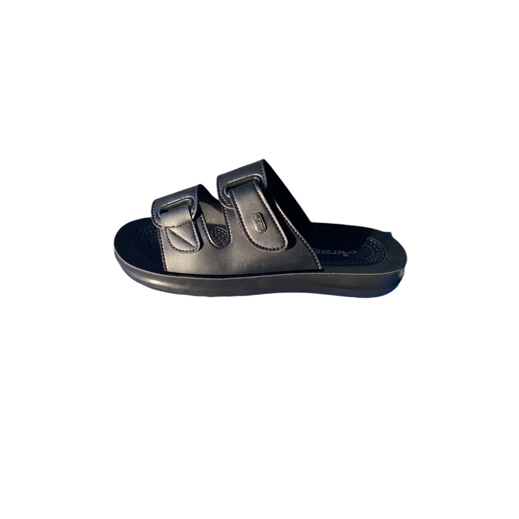 aerosoftนุม...สบาย*รองเท้าแตะสวมPU*แอโรซอลรุ่นMA4142สีดำSIZE39-43