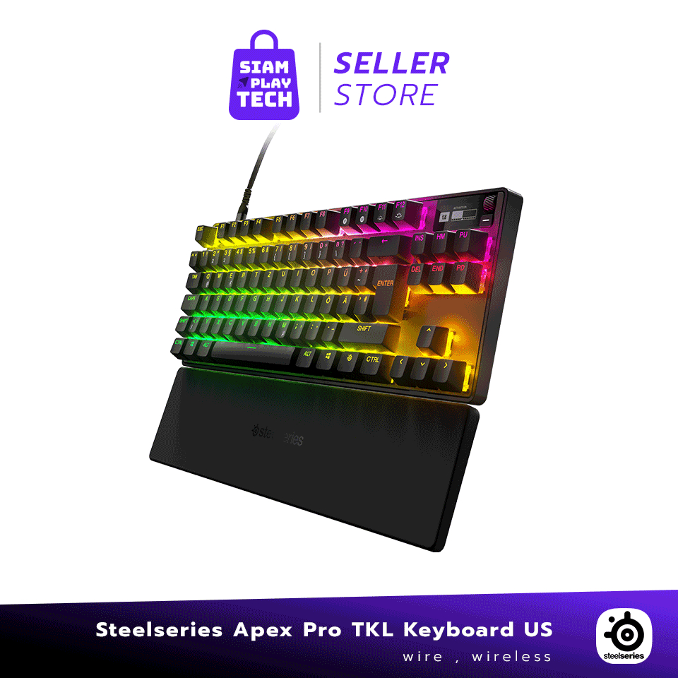Steelseries Apex Pro TKL Keyboard US / TKL Wireless Keyboard + Magnetic Wrist Rest (Gen 3) คีย์บอร์ด
