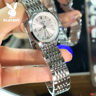 PLAYBOY สปอตสินค้า นาฬิกาข้อมือผู้หญิงกันน้ำ Designer Watch ของแท้ แฟชั่น สีดำ ทอง เงิน รับประกัน 3 ปี 100% ของแท้5556
