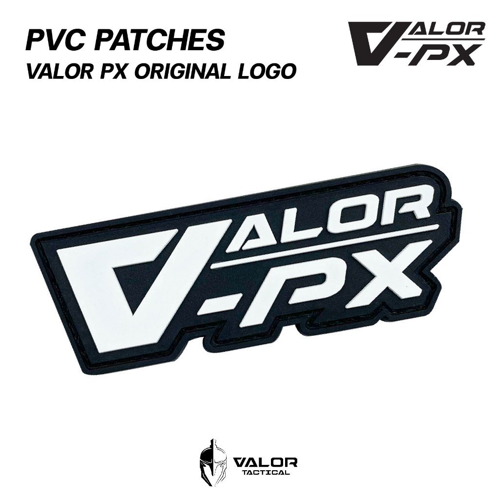 VALOR PX - PVC Patches -  Valor PX Original Logo แผ่นแพทช์ ขนาด 90x31mm แพทช์ตีนตุ๊กแก ติดกระเป๋า ติ