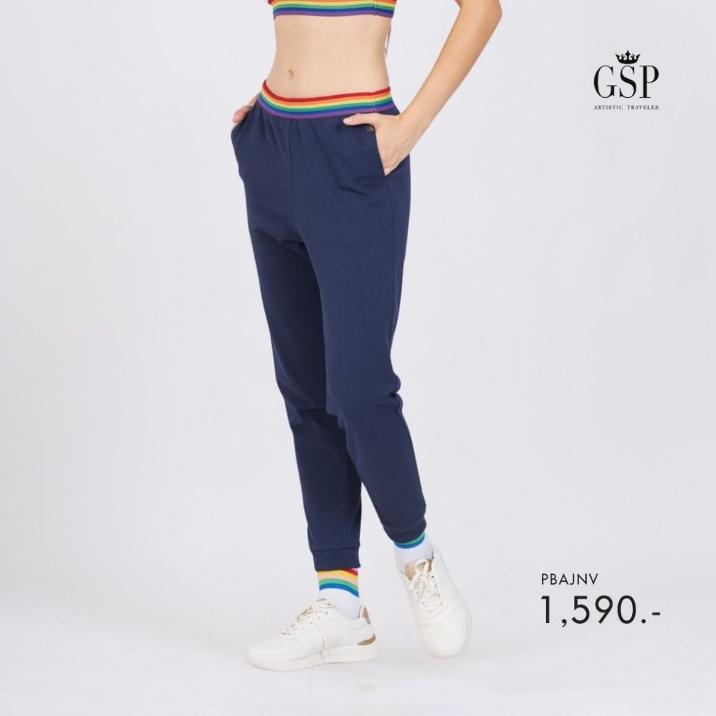 GSP กางเกงขายาวขาจั๊ม ผู้หญิง RE-LOOP Cool TEX สีกรมท่า PBAJNV