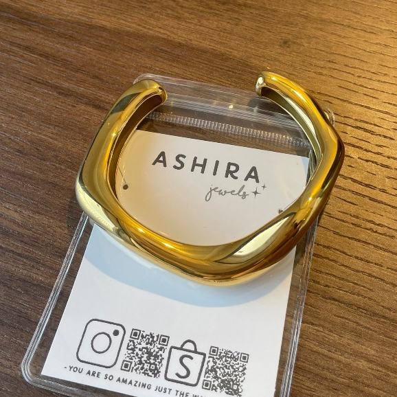 𝐴𝑆𝐻𝐼𝑅𝐴 | กำไลสแตนเลสเก๋ๆ ชิคๆ (18k gold plated) chunky wavy bangle