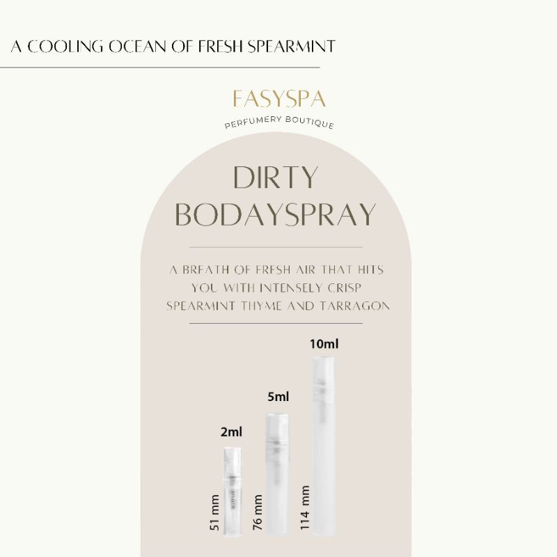 น้ำหอม Dirty Bodyspray dad's garden lemon tree mask of magnaminty rose jam perfume vanillary mama mia yog nog flying fox