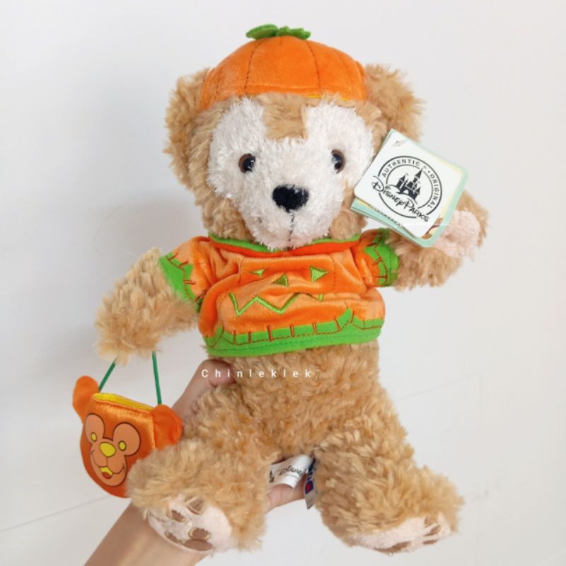 ตุ๊กตาหมีดัฟฟี่ Duffy Disney ชุดฟักทอง ขนาด 9นิ้ว สินค้าตู้ญี่ปุ่นมือสองพร้อมส่งค่ะ