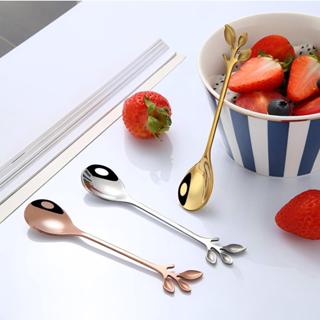 ช้อนส้อมกาแฟ สีเงิน สีทอง ลวดลายสวย ดีไซส์ด้ามจับ อย่างดี ช้…