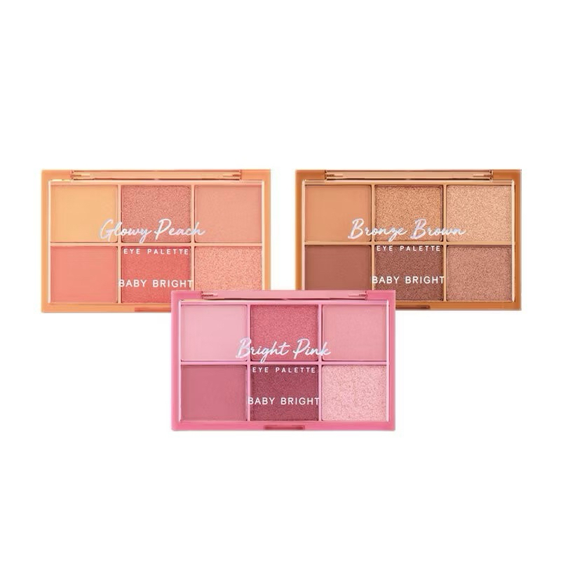 Baby Bright เบบี้ไบร์ท อายแชโดว์ พาเลท 6สี เนื้อแมทท์ ชิมเมอร์ กลิตเตอร์