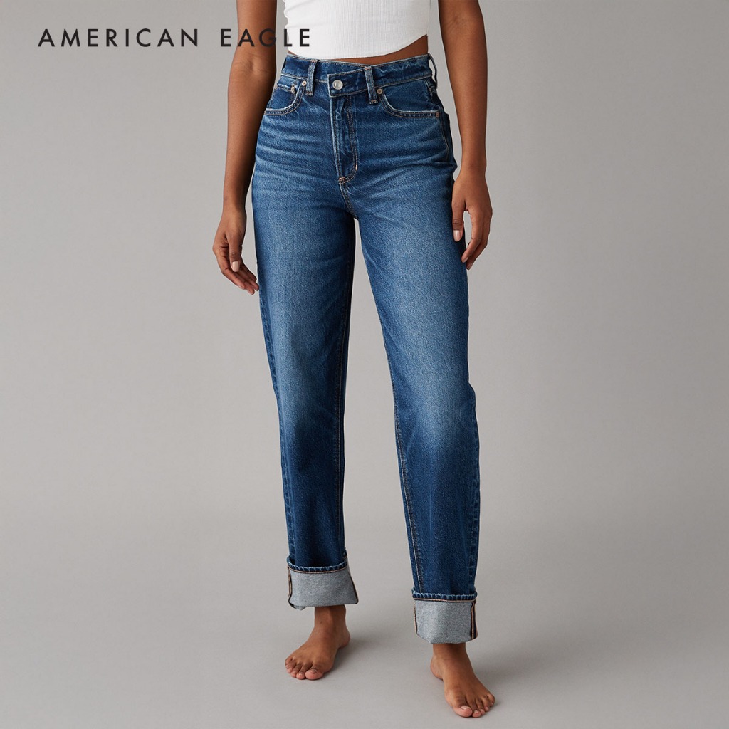 American Eagle Strigid Super High-Waisted Baggy Straight Jean กางเกง ยีนส์ ผู้หญิง แบ็กกี้ สเตรท (WB