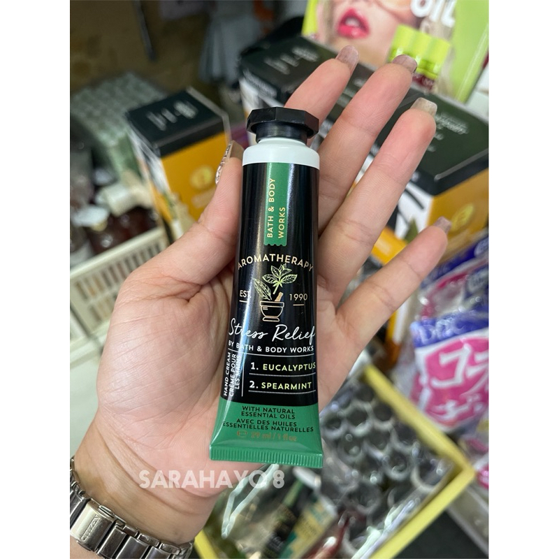 Bath and Body Works Aromatherapy Stress Relief Eucalyptus Spearmint Hand Cream 29ml. ของแท้
