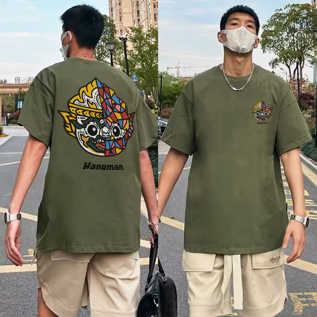 Basi  เสื้อยืด oversize unisex สกรีนหน้าหลัง ลาย “HANUMAN” ผ้าคอตตอน100% ใส่สบาย แนวสตรีท ฮิปฮอป ราคา ถูกที่สุด ดีลบีเคเค แกลเลอรีภาพที่ 6
