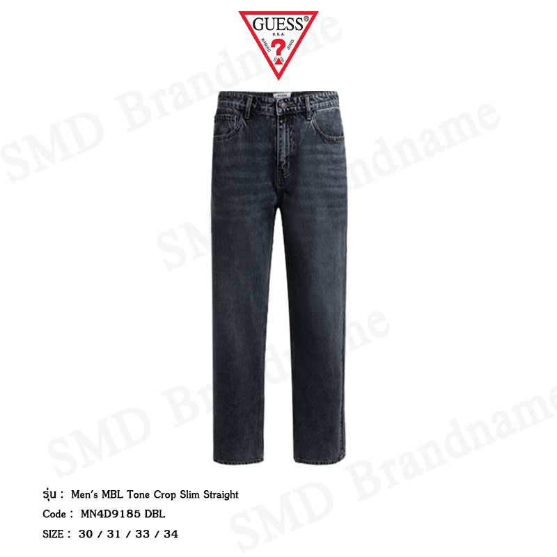 Guess กางเกงยีนส์ขายาว รุ่น Men's MBL Tone Crop Slim Straight Code: MN4D9185 DBL