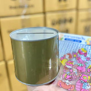 กระปุกออมสินปี๊บ Mini (ขนาด 9x10 cm) พร้อมตารางออม และสติกเกอร์