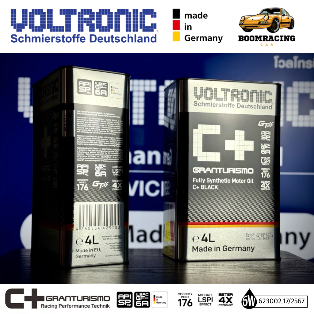 VOLTRONIC C+ Black BORON CERAMIC Base Oil Group 4PAO+5ESTER 4X น้ำมันเครื่องสังเคราะห์แท้ 100%