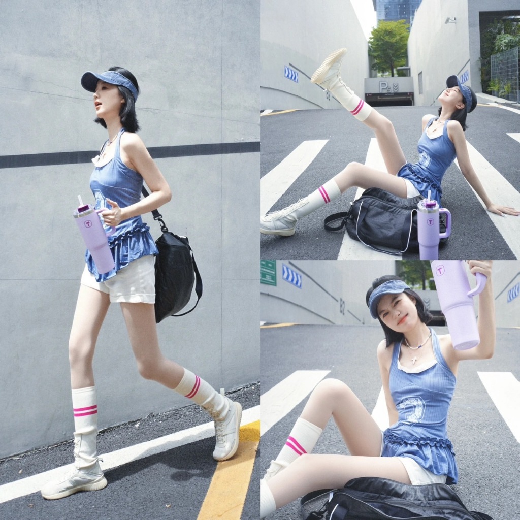 Denim Visor หมวกคาดศรีษะตีกอล์ฟยีนส์ฟอก หมวกแก๊ปแบบเปิดหัว หมวกวิ่งไวเซอร์สีฟอก 🇹🇭พร้อมส่งจากกทม. รูปที่ 4