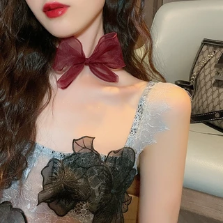 สร้อยคอโชคเกอร์ แบบผูกเชือก🎀องค์ประกอบของดอกไม้และโบว์ สไตล์ต่างๆ สร้อยคอแฟชั่น พระคุณ🚚ส่งไวจากไทย1-3วัน