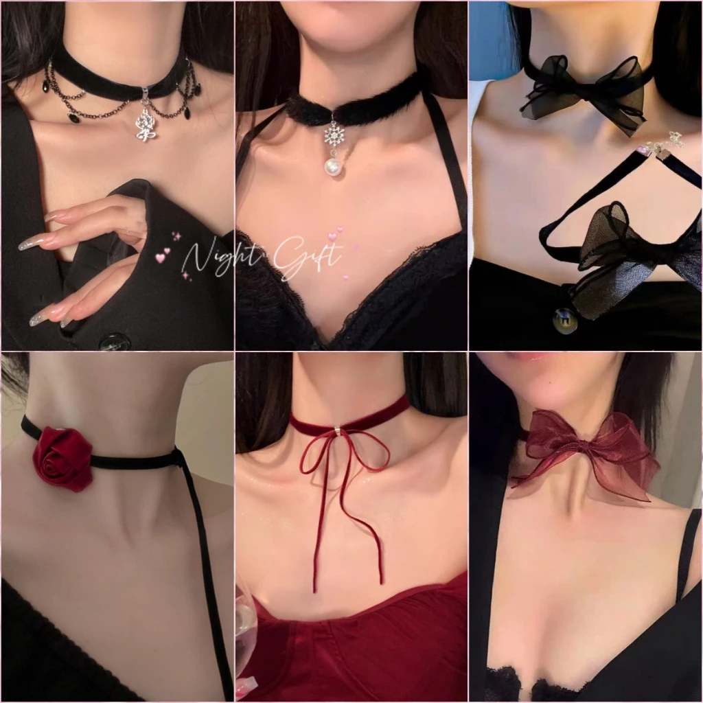 สร้อยคอ โชคเกอร์โบว์ 🎀มีให้เลือกหลากหลายสไตล์ เรียบหรู สไตล์หวาน ดอกไม้ และองค์ประกอบโบว์🚚ส่งไวจากไทย1-3วัน
