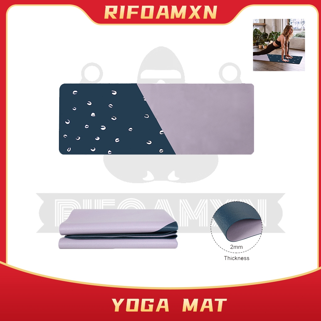 เสื่อโยคะ อัพเกรด Yoga mat แผ่นรอง เสื่อโยคะ หนังนิ่ม กันลื่นได้ดีขึ้น รองรับน้ำหนักได้ดีขึ้น หนา 2 mm.