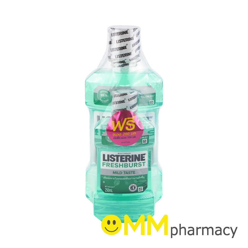 LISTERINE FRESHBURST MILD TASTE(ZERO ALCOHOL) 750ML.+แถมฟรี 250ML.