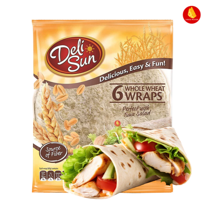 แป้งแรป แป้งแรพ โฮลวีท Deli Sun Whole Wheat Wrap 23.5cm 320g 6pcs แป้งแรป จากสเปน