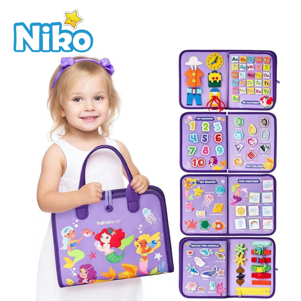 NIKO Montessori บอร์ดของเล่น หนังสือเสริมพัฒนาการเด็ก ของเล่นฝึกสมาธิเด็ก เสริมการเรียนรู้เด็กวัยหัดเดิน บอร์ดของเล่น
