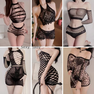 💌sexy lady💌ชุดบอดี้สูทเซ็กซี่ ชุด เซ็กซี่ ชุดอ่อยแฟน ตาข่าย ยืดหยุ่นได้ดีและสามารถฉีกขาดได้ ชุดนอนไม่ได้นอน