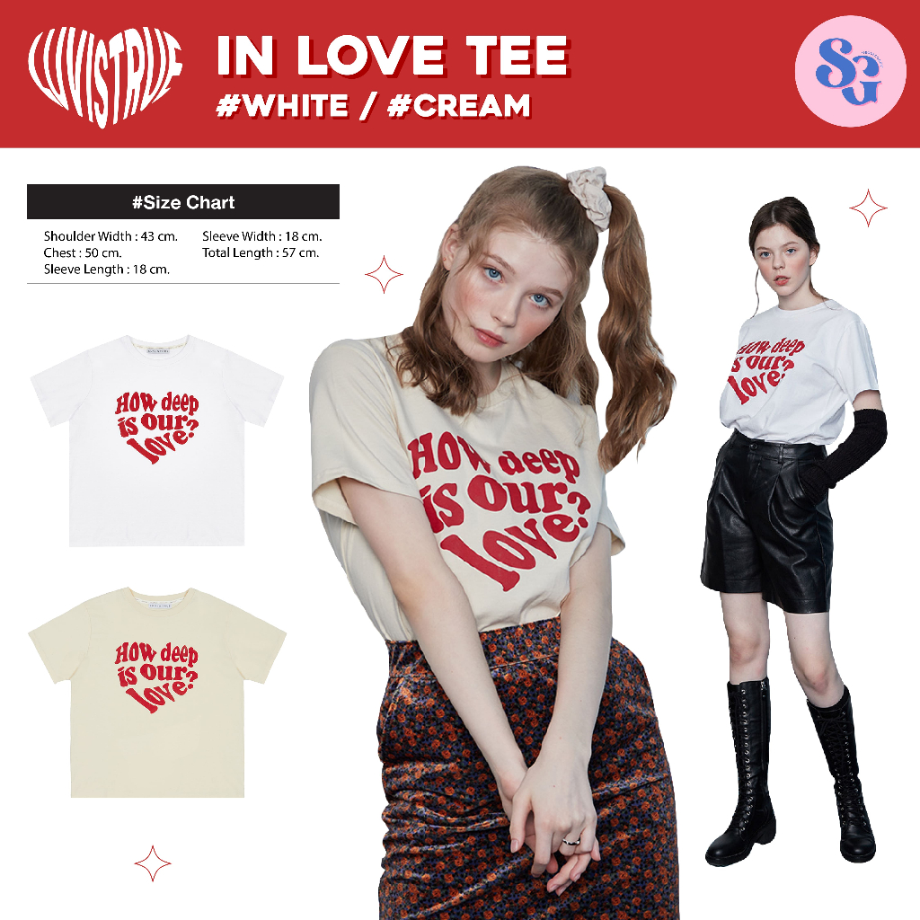 (พร้อมส่ง) เสื้อยืดคอกลม LUVISTRUE - IN LOVE TEE