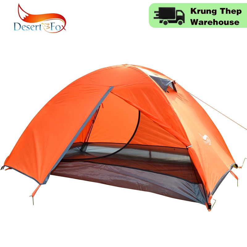 Desert Fox เต็นท์แคมป์ 2-3 คนน้ำหนักเบาเต็นท์สองชั้นกันน้ำแบบพกพาเต็นท์กลางแจ้งสำหรับเดินทางเดินป่า,
