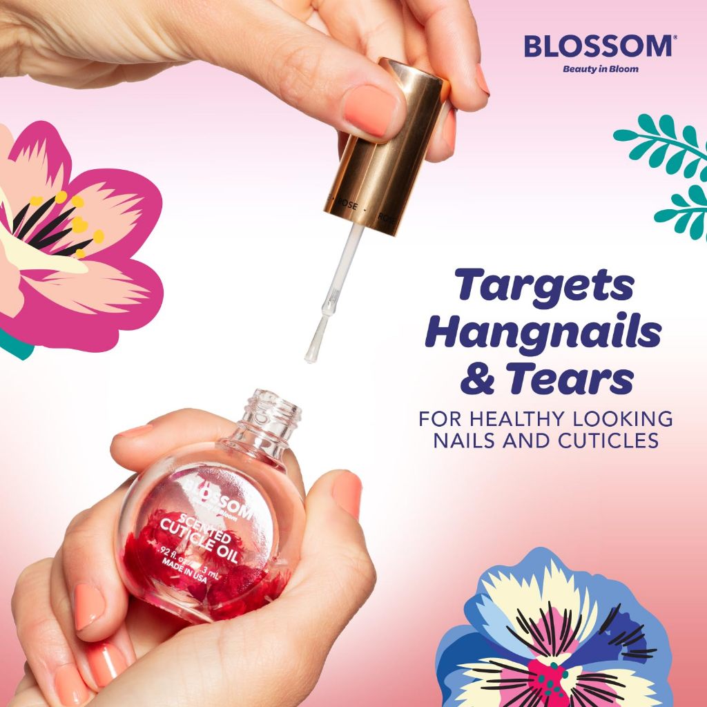 💐ของแท้ 100% Blossom Cuticle Oil ขวดใหญ่ ออยบำรุงเล็บ Made in USA มีเลขจดแจ้งอย. ออยดอกไม้แท้ กลิ่นหอมมาก 27.3ML.