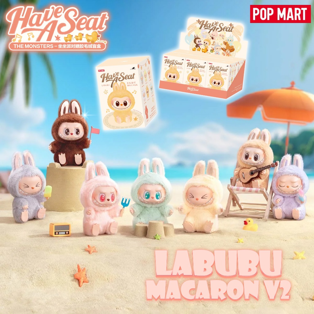 ของแท้ในสต็อก LABUBU V2 Random Box The Monsters Have A Seat Macarons 6รุ่นปกติ+1ไม่มีการคืนหรือแลกเปลี่ยน จัดส่งแบบสุ่ม