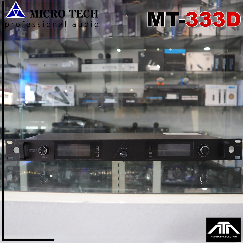 ไมโครโฟนไร้สาย Microtech MT - 333D ไมค์ลอย ไมโครเทค มีเสาหน้า ฟรี กันกลิ้ง ปรับความถี่ได้ เสียงดีราคาถูก