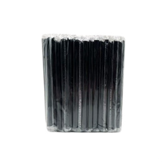 หลอดมุกอนามัยสีดำ หลอดจัมโบ้ ห่อฟิล์ม  12x210mm.  (100เส้น/แ…