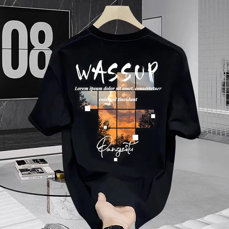 Basi💥 เสื้อ oversize สกรีนหน้าหลัง ลาย "WASSUP PANGESTU" มิติ ผ้าคอตตอน 100% ผู้ชาย เนื้อผ้าเกรดพรีเมียม คอกลม ใส่สบาย