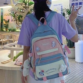 bangkoklist(BA1914) กระเป๋าเป้ ใบใหญ่**แถมเข็มกลัด4+ที่ห้อย1**