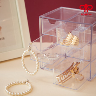 PONPON ลิ้นชักใสอเนกประสงค์ 6 ช่อง จัดระเบียบของใช้ได้เป็นสั…