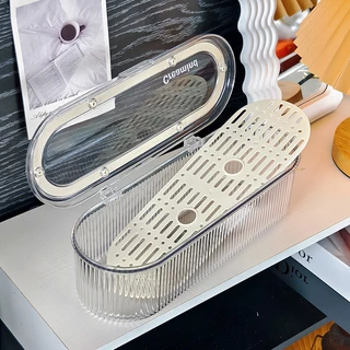 กล่องเก็บเครื่องสําอาง กล่องเก็บแปรงแต่งหน้า กล่องใส่ของ กันฝุ่น สไตล์มินิมอล