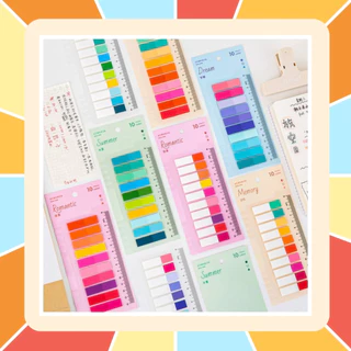 กระดาษโน๊ต พร้อมแถบกาว (Sticky Notes) มี 10 สีใน 1 ชิ้น อินเด็กซ์ (Index) ที่คั้นหนังสือ มีหลายโทนสี