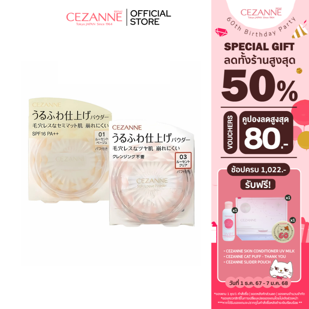 CEZANNE Soft Loose Powder แป้งฝุ่นช่วยเบลอรูขุมขน