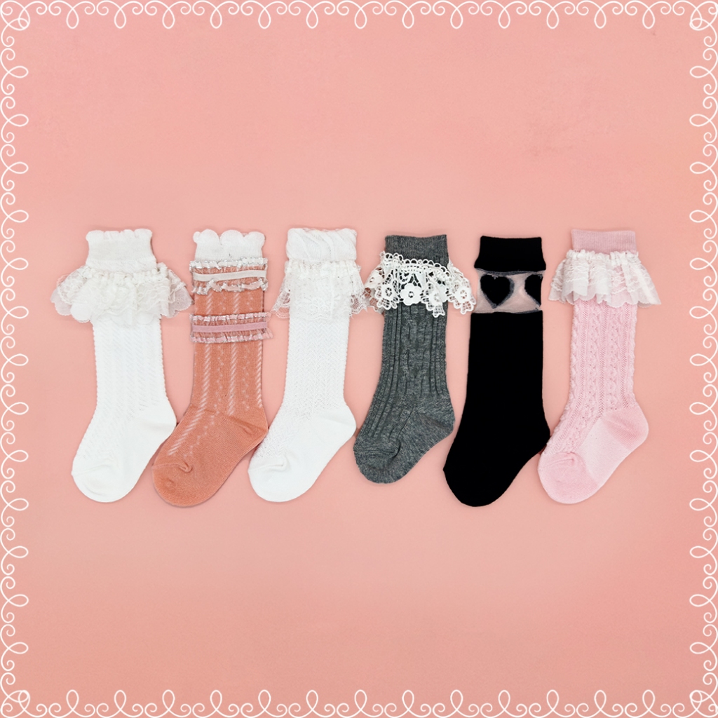 ถุงเท้าแฟชั่นเด็กลายลูกไม้ | Carson Kids | รุ่น Angel Collection | แพ็ค 1 คู่