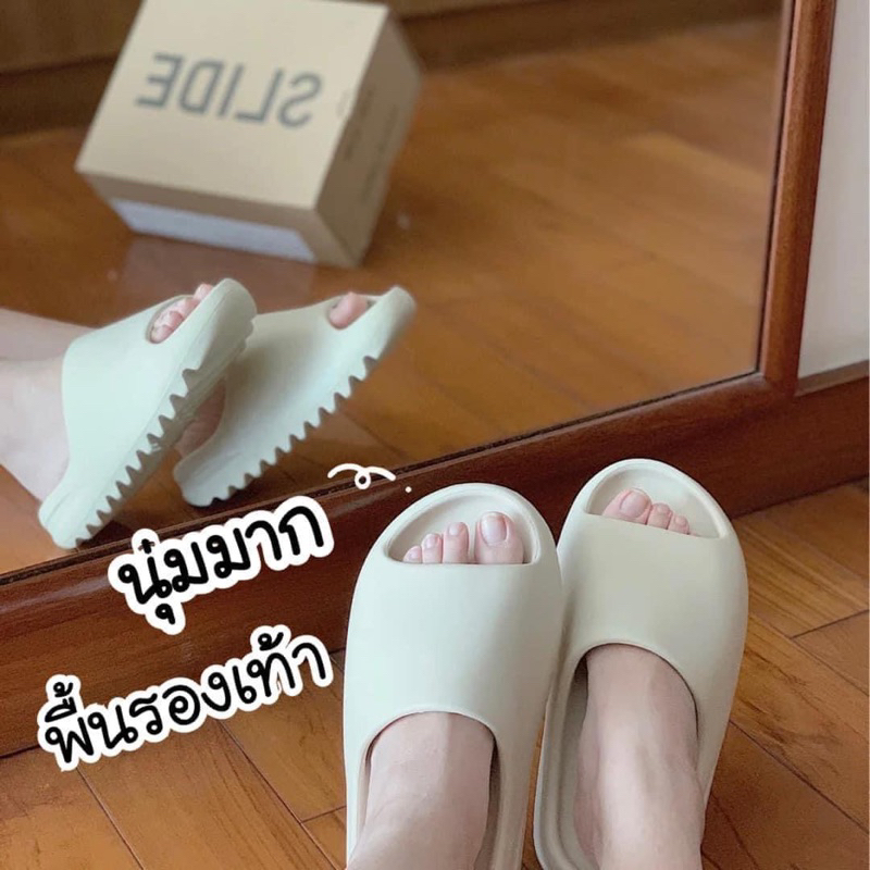 🔥รองเท้าแตะ SLIDE พร้อมกล่อง สวยตรงปก ผิวหยาบ ปั๊มโลโก้ มีป้าย✅