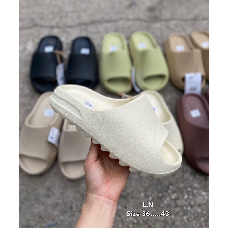 🔥รองเท้าแตะ SLIDE พร้อมกล่อง สวยตรงปก ผิวหยาบ ปั๊มโลโก้ มีป้าย✅