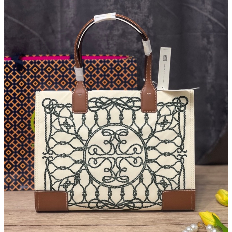 รับประกันแท้💯💯 Tory Burch SMALL ELLA PRINTED TOTE 159266