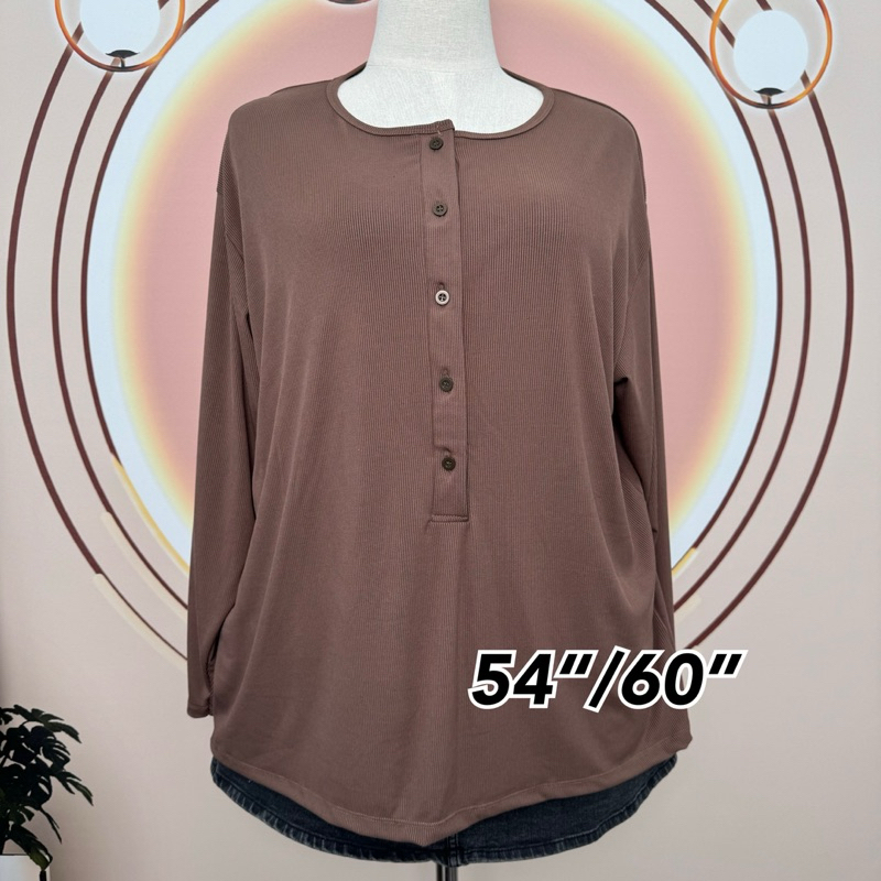 Goodly เสื้อผ้าร่อง แขนยาว ไซส์ใหญ่ 54“/60”