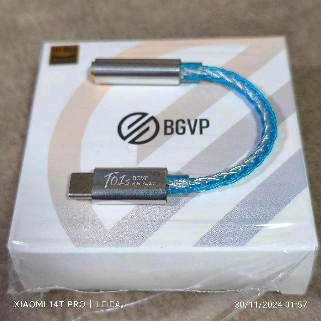 (มือ 2) BGVP T01s สีฟ้า หางหนู TYPE-C TO 3.5MM เสียงดีทุกย่าน กำลังขับสูงมาก สภาพดี Hi-Res USB-C DAC