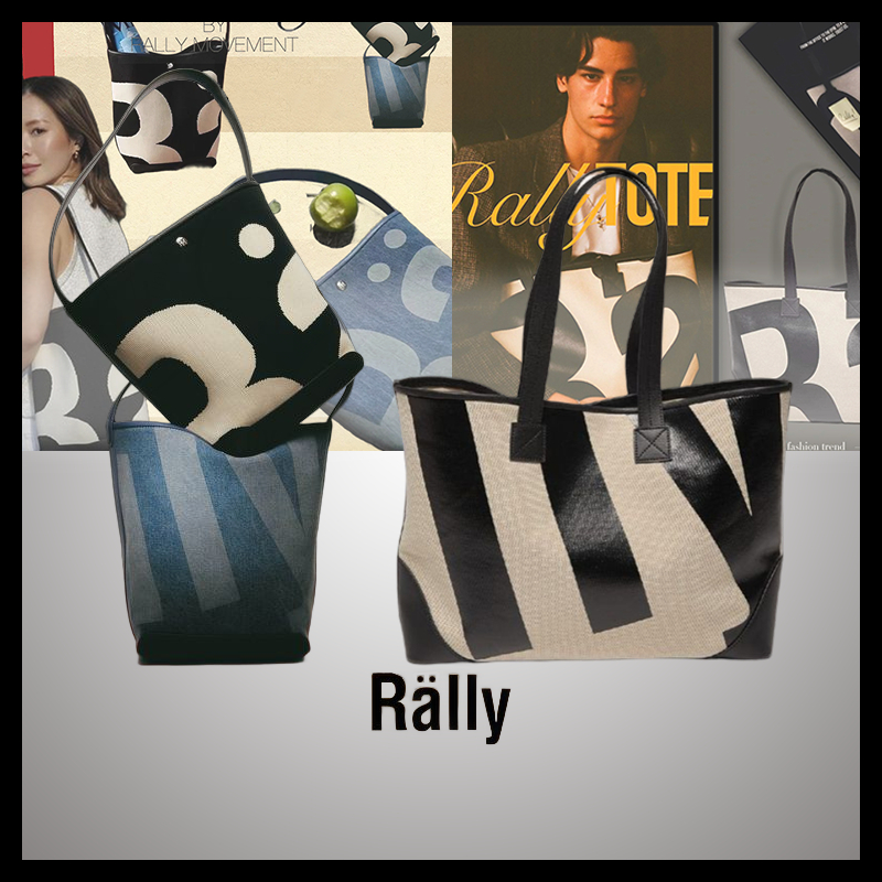 Rally Movement tote bag Shoulder Bucket แท้กระเป๋าทรง กระเป๋าถัง ทอลายโลโก้ มีถุงและกล่อง กระเป๋า rally the bag