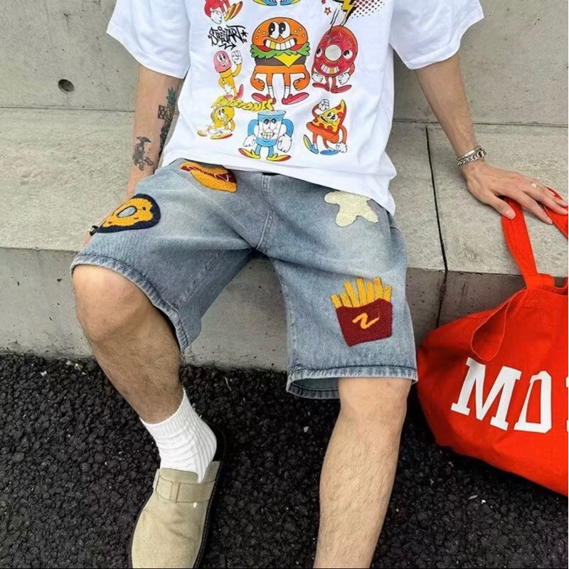[พร้อมส่ง] Spenzer.street | Burger short กางเกงทรงกระบอก เสื้อผ้าสตรีท เนื้อผ้าดี คุณภาพแน่น ฮิต unisex 2024 ขายดี