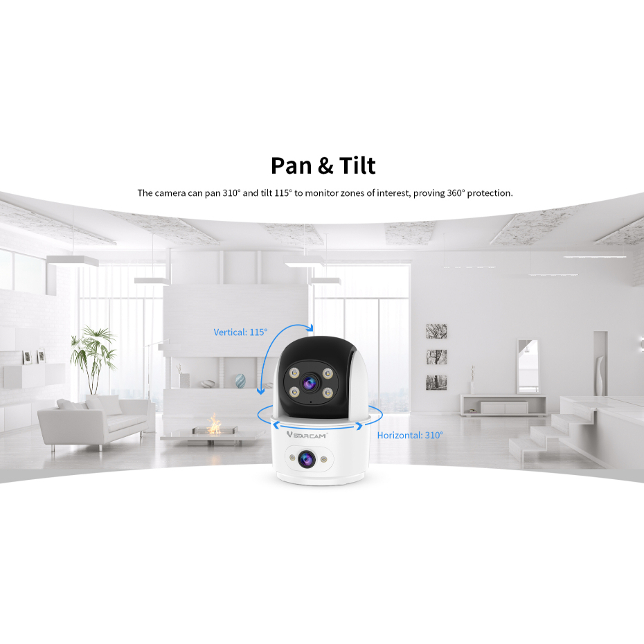 Vstarcam C996DR (เลนส์คู่) ใหม่2024 กล้องวงจรปิดไร้สาย ความละเอียด 2MP(1296P) indoor มีAI+ คนตรวจจับสัญญาณเตือน