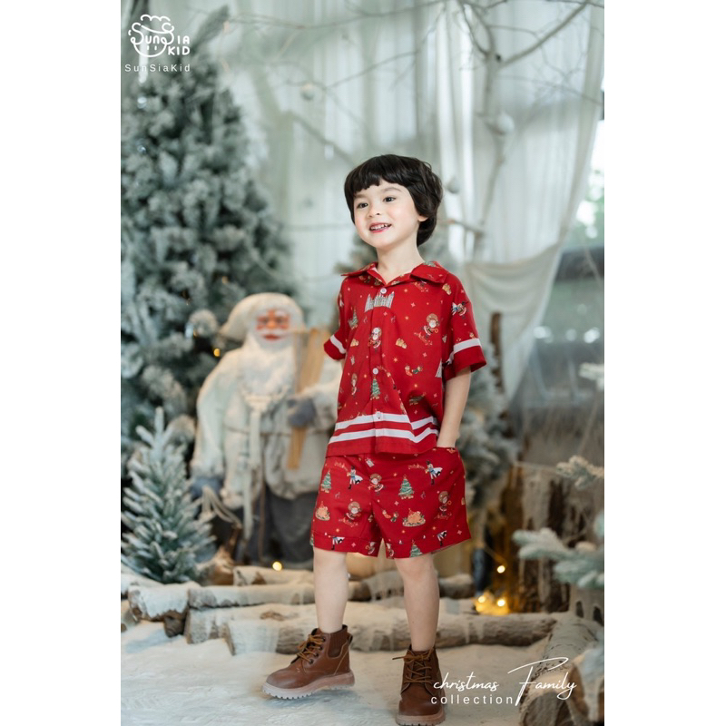 ชุดคริสต์มาสเด็ก Top and shorts - Christmas Family