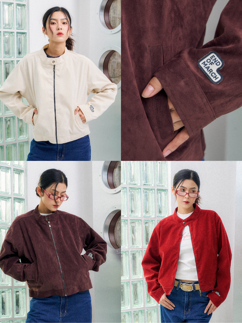 ENDOFMARCH | ANDY SUEDE JACKET เสื้อแจ็คเก็ตหนังกลับ มีซับใน มีกระเป๋าข้าง
