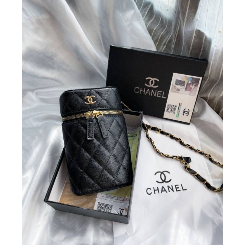 กระเป๋า CHA-NEL Vanity Phone หนังคาเวียร์+กล่อง